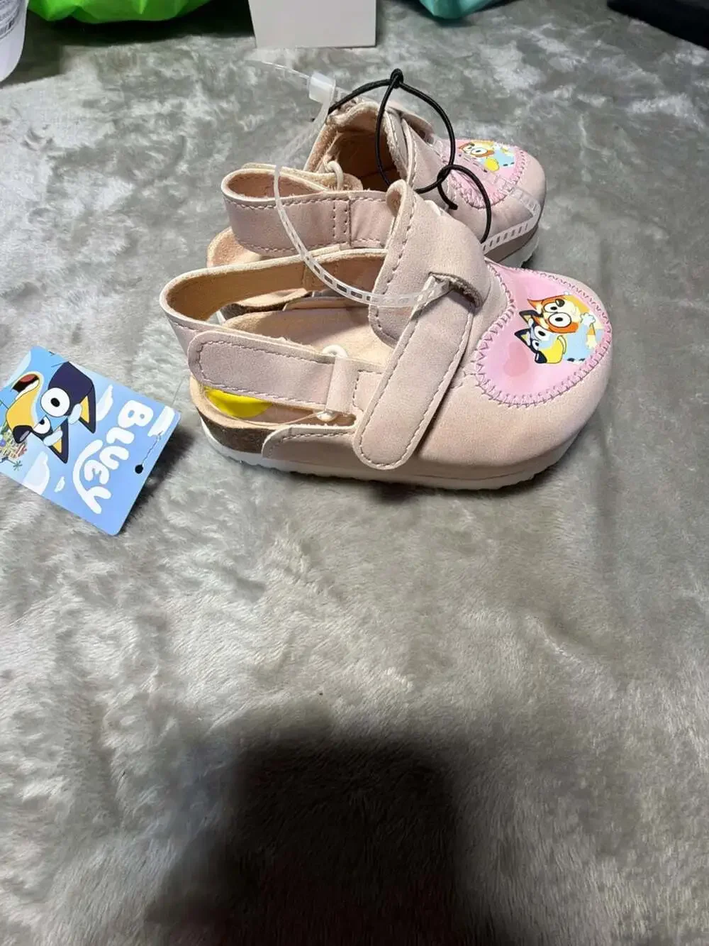 Bluey and Bingo Pink Toddler Sandals with Heart Detail